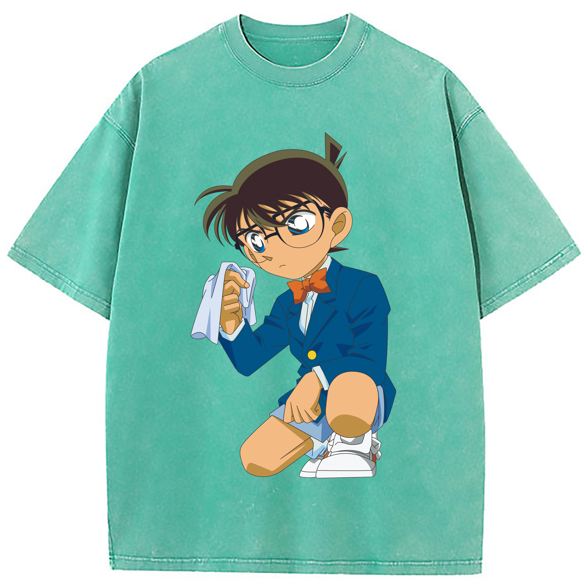 （画像用） 名探偵コナン 江戸川 コナン Detective Conan Conan Edogawa 綿100% ヴィンテージ風 半袖Tシャツ（フロントプリント）